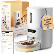 Automatic Cat Feeder,WiFi Smart Scale Tracks Pet's Food Intake, App Re