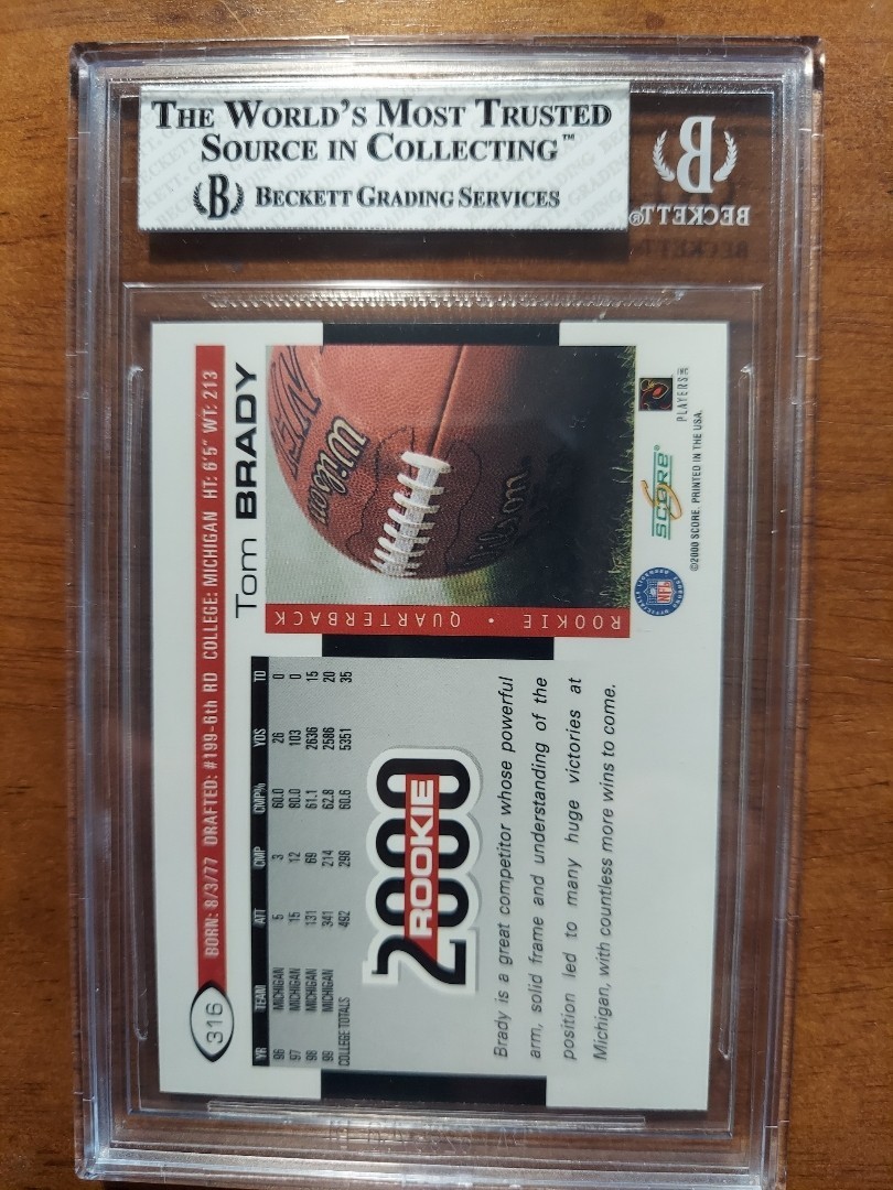 2000 Score - 2000 Rookie Tom Brady #316 (RC) for sale online | eBay