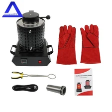 1400W Upgraded Electric Gold Melting Furnace Forge kit+Mesh w/3KG Crucible