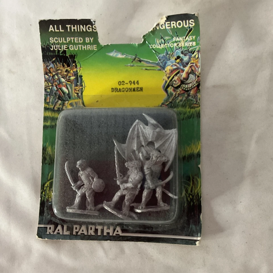 3 Metal Miniatures Ral Partha 02-944 Dragonmen D&D LOTR TSR - image 2 of 4