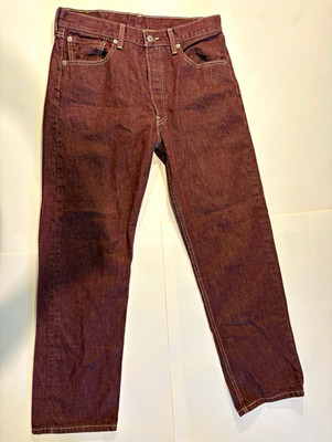 Levi s 501XX 100% Cotton Jeans Men s 34x32 Maroon Burgundy