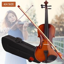 Glarry Full 4/4 Size Acoustic Violin Set With Case Bow Rosin Bridge For Beginner