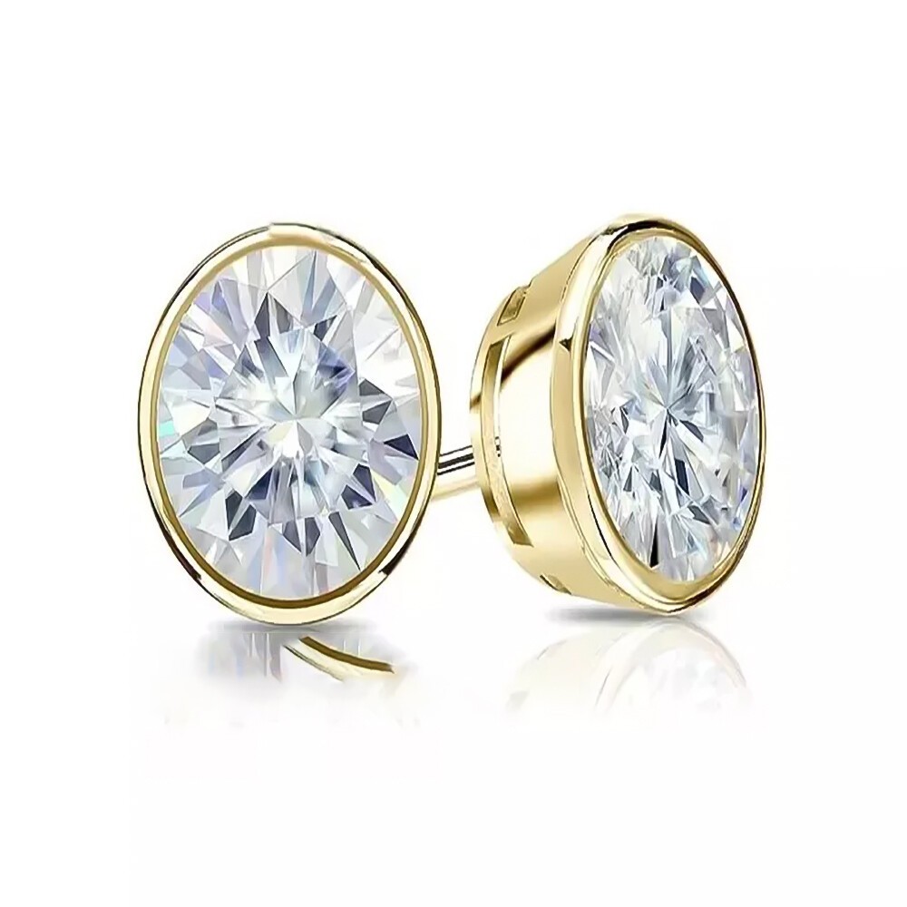 7 Ct Certified Round Cut White Diamond Solitaire Studs In 925 Sterling Silver