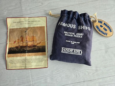 Vtg Lands End Wooden Puzzle The Boarding of the Chesapeake Famous Ships