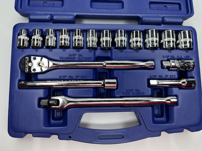 Carlyle Tools by NAPA SS38017M 3/8” Dr 6 Pt 17 pc Socket Set