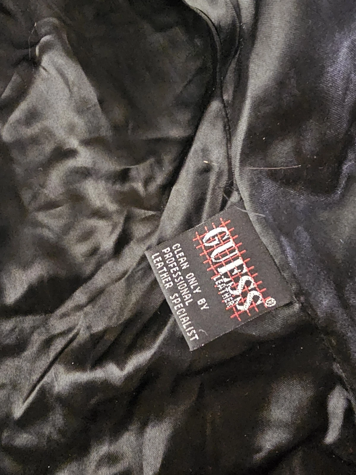 Vintage Guess Genuine Leather Black Motorcycle Jacket Women's S. Front Pockets - product detail image 6