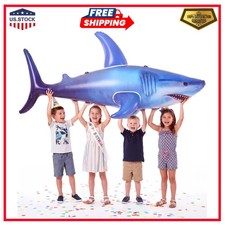 75 Inch Giant Inflatable Shark Pool Float for Kids and Adults Summer Water Toy