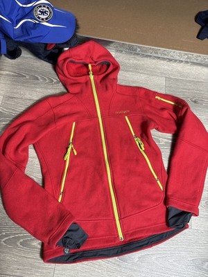 Norrona Narvik Warm3 Zip Hood Fleece Jacket Women Size M Red Outdoor