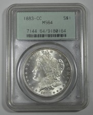 1883-CC Morgan Dollar PCGS MS 64 Carson City Silver Dollar Old Green Holder