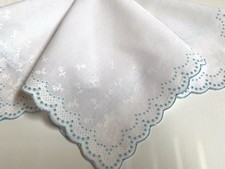 Beautiful NEW LURAY Cotton Hankie Handkerchief  Lovely BLUE White Shadow Print