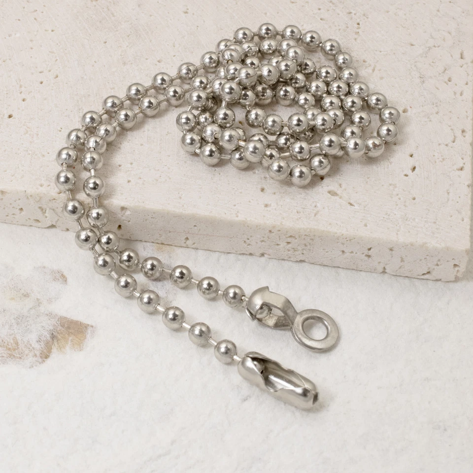 Hágalo usted mismo Juego de tiradores de ventilador de techo con cadena de bola y conectores, paquete de 4 de plata-níquel Foto 3 de 4