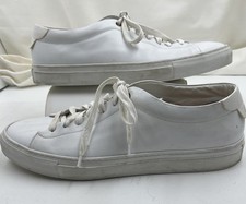 Good Man Mens Edge White Low Top Leather Sneakers 11 M Italy Good Cond