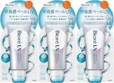Biore UV Aqua Rich Airy Hold Sunscreen Cream Breathable Veil 70g Set of 3