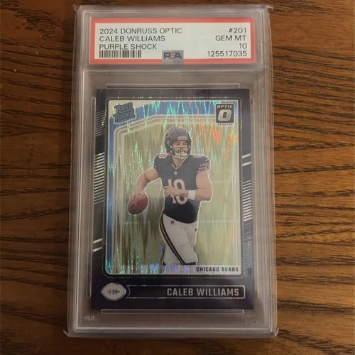 2024 Donruss Optic Purple Shock #201 Caleb Williams RC Rookie PSA 10 GEM MINT