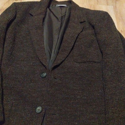 Issey Miyake Men Wool Tailored Jacket 80s Tweed Brown Size M