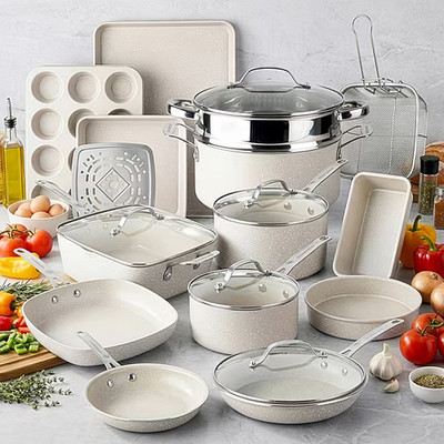 Granitestone 20-Pc Nonstick Cookware Set Pots Pans Bakeware Kitchen Set