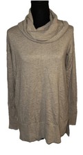 Loft XS Long Sleeve Beige Pullover Cowl Neck Sweater