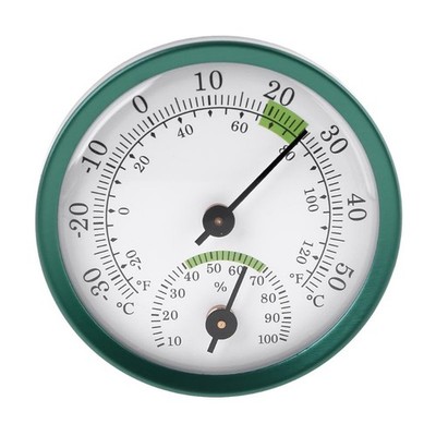 2 in 1 Temperature Humidity Gauge Analog Hygrometer Thermometer Aluminum for She