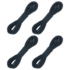 4 Pcs Faux Suede Leather Cord, 2.6mm x 5.5 Yards Flat String, Light Black