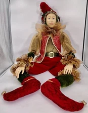 Costco Kirklands 48" JESTER Old World Christmas Velvet Gold Clothing Gorgeous!
