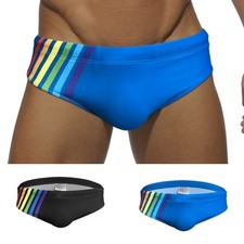 Haute Qualité Hommes Maillot de Bain Bikini Slips Souple Natation Noir / Blue