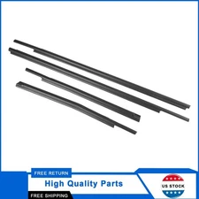 Door Belt Molding Weatherstrip For 2007-2018 Toyota Tundra Double Cab US 4pcs