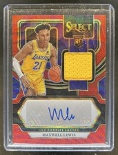 2023-24 Select Maxwell Lewis Rookie Jersey Auto RC Red Wave Prizm #RJ-LEW