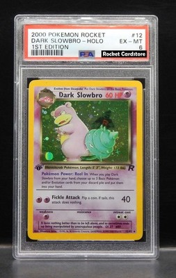 Pokemon Dark Slowbro Holo 1. Edition Lahmus EN 12/82 Team Rocket PSA 6 EX-MT