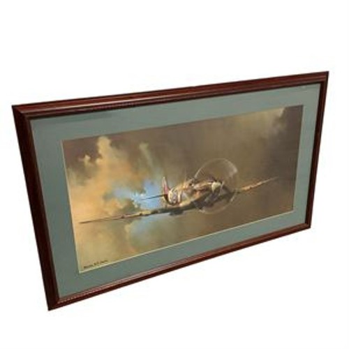 Barrie A.F. Clark RAF Spitfire Aviation Print – WWII Fighter Aircraft – Framed