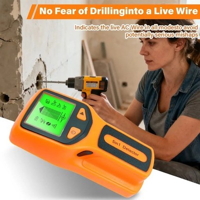 5 in 1 LCD Bolzensucher Rohrsensor Metalle Drahtdetektor Elektrischer Wandscanner