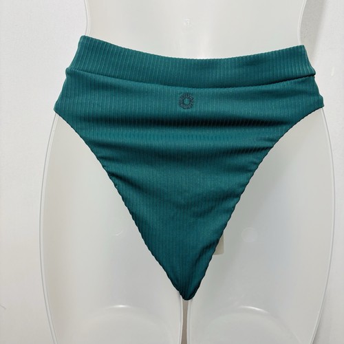 Rhythm Livin Womens Chiquita Xanadu Teal high cut bikini cheeky bottom sz XS - Picture 2 of 8