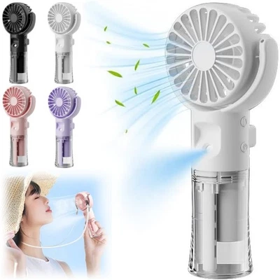 Handheld Mist Fan With Water Humidifier Cooler Rechargeable Mini Hand Spray Fans - Image 1 of 4