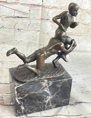 Football Player 9" x 7" Beautiful Bronze Statue Sculpture Brand New Figurne Sale - Picture 3 of 10