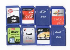 Lot Of 8x Miscellaneous Brands 2GB SD Camera Memory Cards