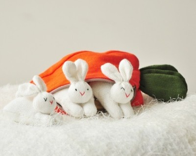 Carrot purse with bunnies new arrivals