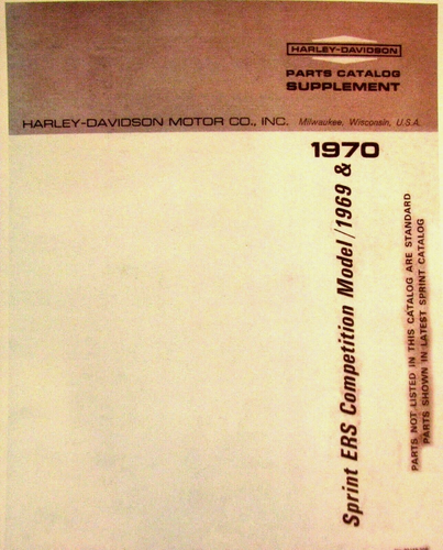 1969-1970  Harley-Davidson Parts Manual Sprint ERS Competition Model Supplement  - Foto 1 di 4