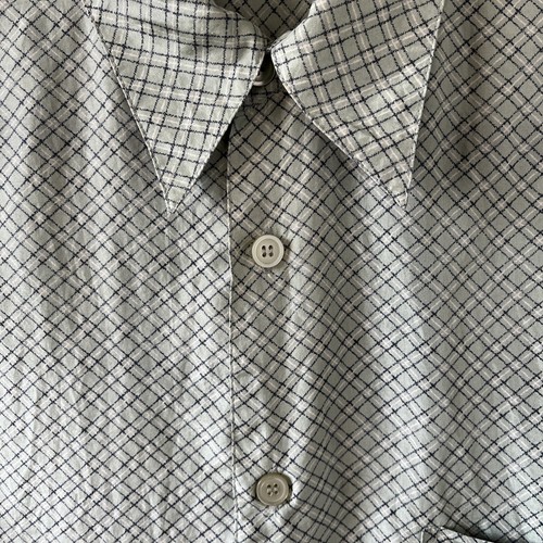 Chereskin Button Down Shirt Mens M 100% Silk Short Sleeve Green Argyle Print - Picture 15 of 16