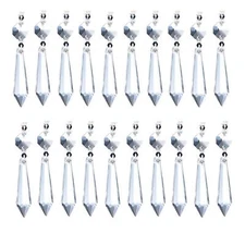 20 Pcs Crystal Chandelier Icicle Prisms Replacement Parts for Lamp Decore