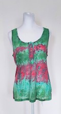 David Bitton Buffalo Tank Top Green Pink Tie Dye Womens Size Medium