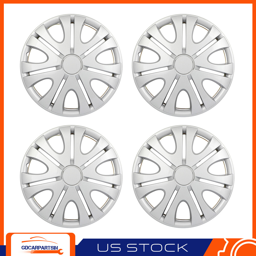 15-inch 4-Piece Snap-On Wheel Covers Hub Caps for R15 Tires & Rims