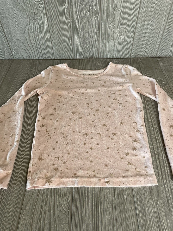 Danskin Girls Size 10 Pink Gold Star Casual Polyester Shirt Long Sleeve - Image 2 of 4