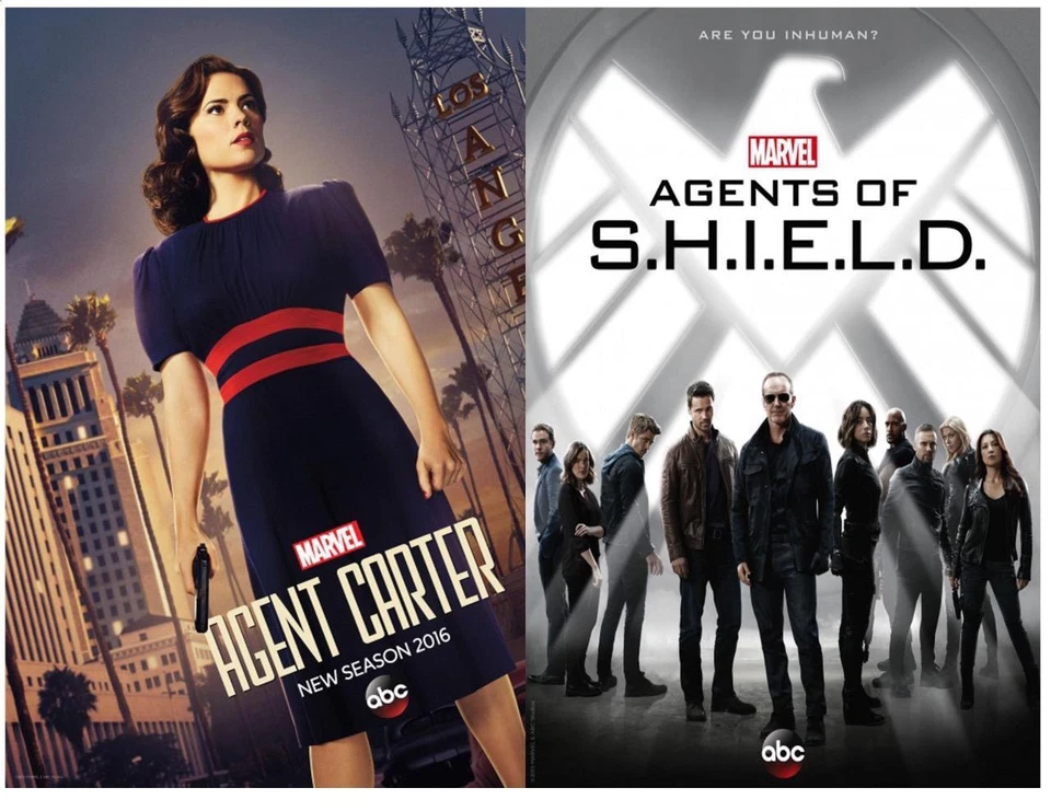 MARVEL'S AGENT CARTER / AGENTS OF S.H.I.E.L.D. D/S Original Promo TV Poster NYCC