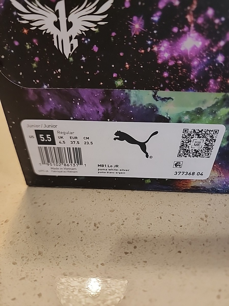Puma MB.01 MB1 Low Triple White Silver GS Size 5.5Y | eBay