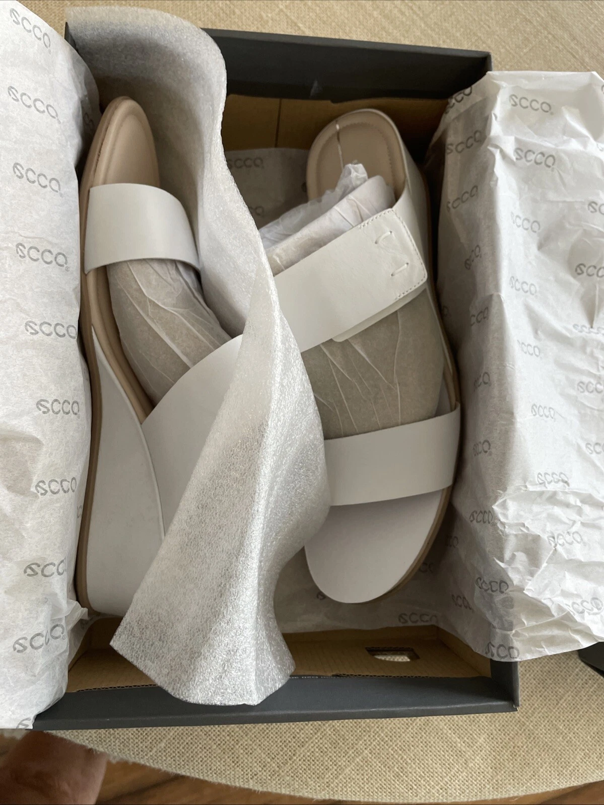 Sandali con zeppa Ecco bianchi 10 10 5