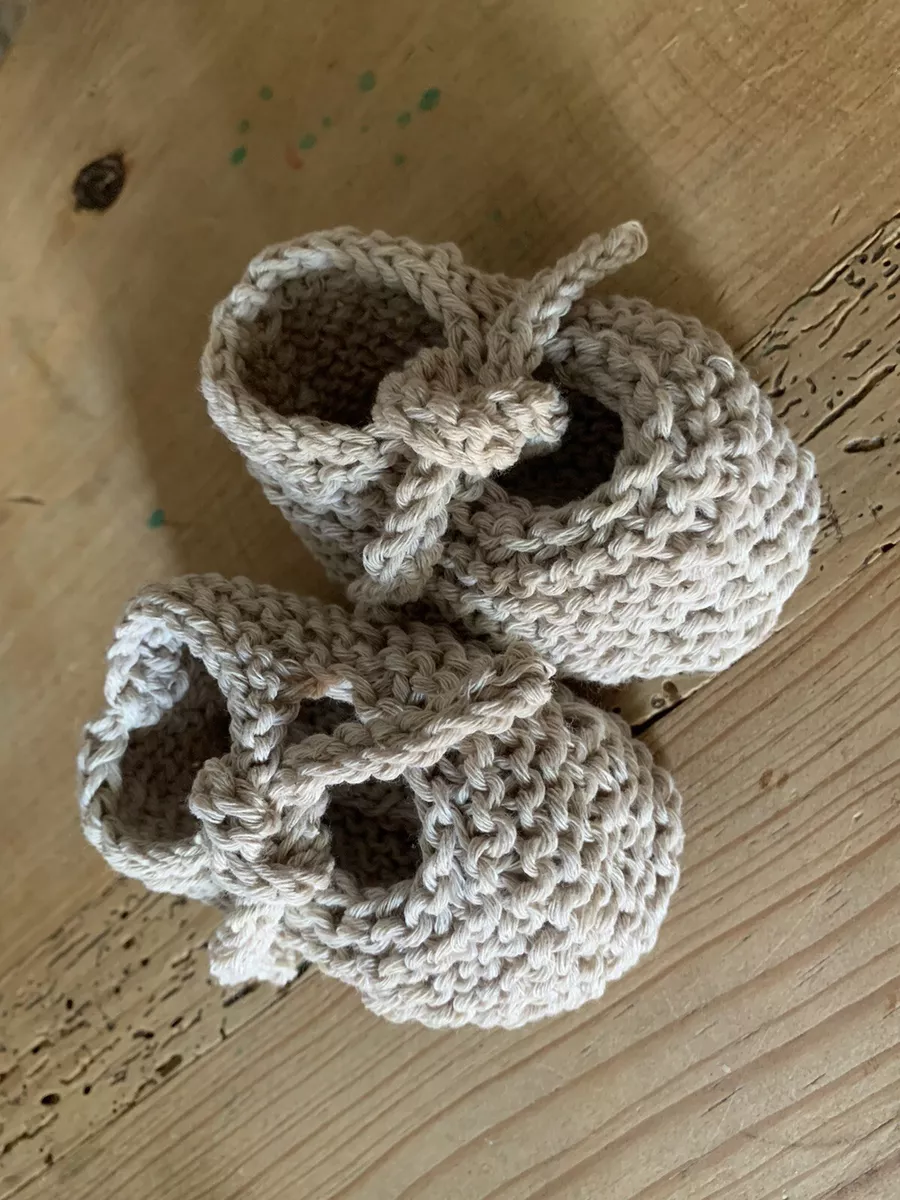 Patucos Bebé Marrón 3/6 Meses Zapato Recién Nacido Ganchillo Crochet  Artesanales