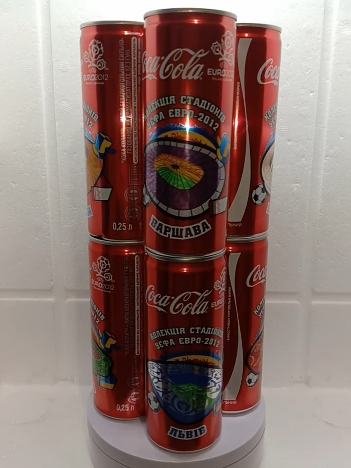 Coca-Cola UEFA EURO 2012 250ml Empty Cans – Set of 8, Ukraine