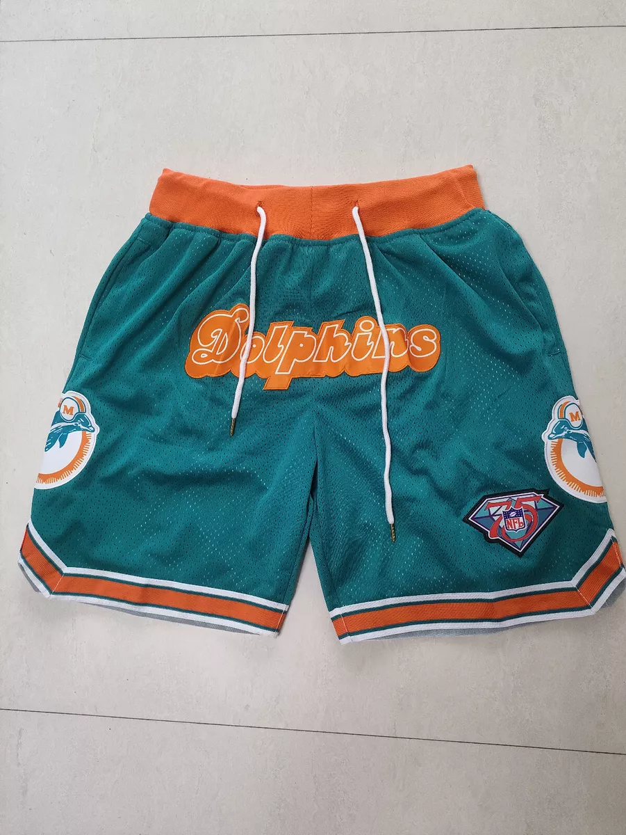 hip hop Miami Dolphins Green football Basketball Shorts stitched size S 3XL