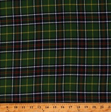 Homespun Tartan Traditions Plaid Green Red Yarn Dyed Fabric by the Yard D153.17