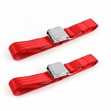 Chevy Impala 1961 - 1964 Airplane 2pt Red Lap Bucket Seat Belt Kit - 2 Belts Chevy Impala 1961 - 1964 Airplane 2pt Red Lap Bucket Seat Belt Kit - 2 Belts