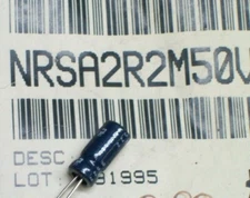 100 pcs. NIC CAP 2.2uF 50V Radial Capacitor NRSA2R2M50V